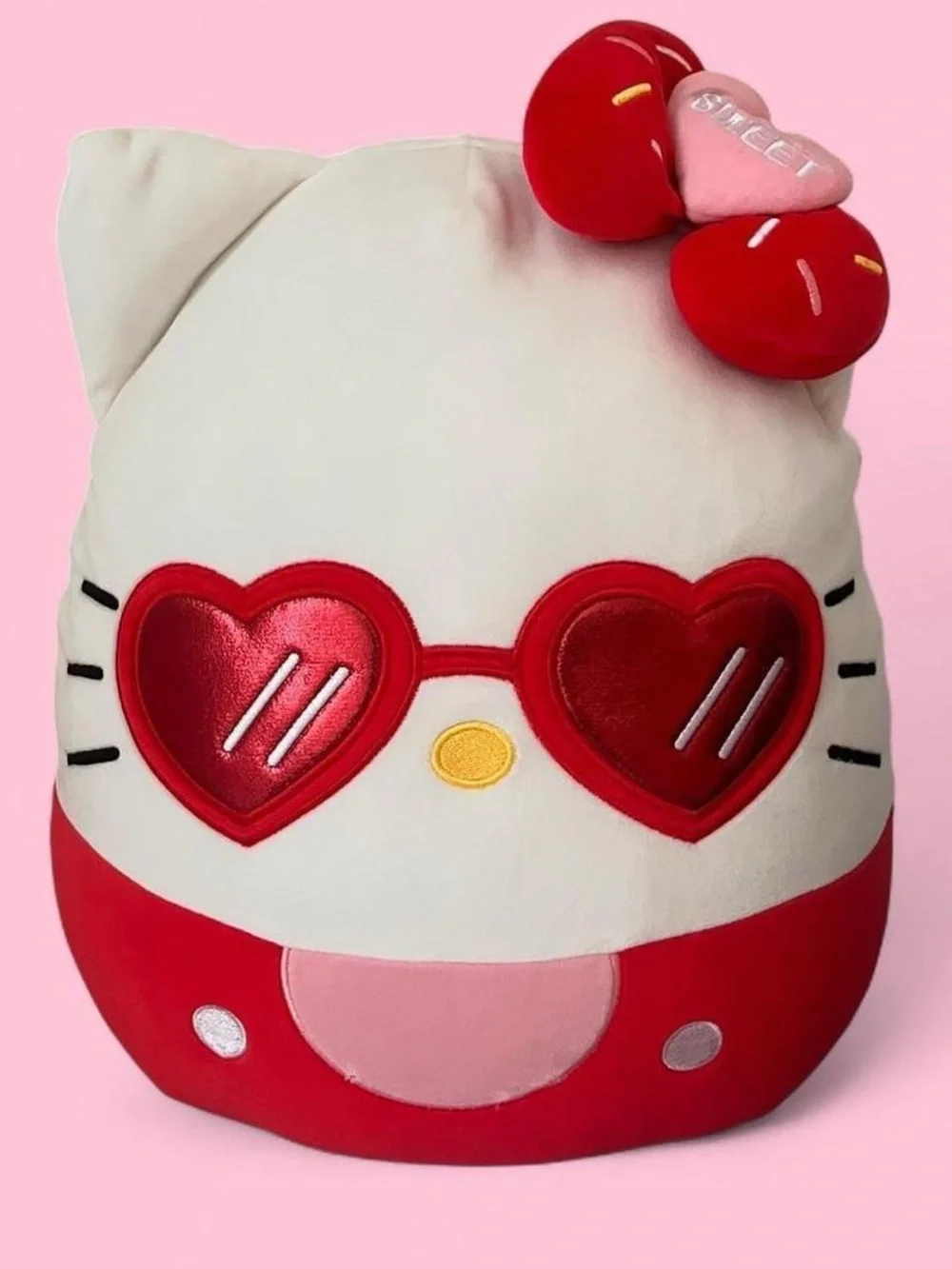 Hello Kitty Squishmallow 14” – Red Glasses Plush